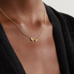Brass 18K Rose Gold Twin Heart Chain Necklace For Women Bulk
