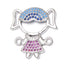 Baby Girl Silver Pink Blue Crystal CZ American Diamond Centre Pcs Bulk