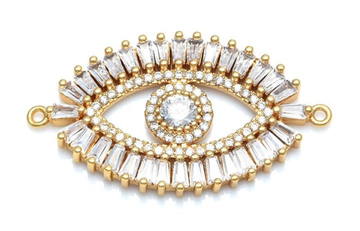 Turkish Gold Evil Eye Cubic Zirconia Diamond Centre Pcs For Women Main image