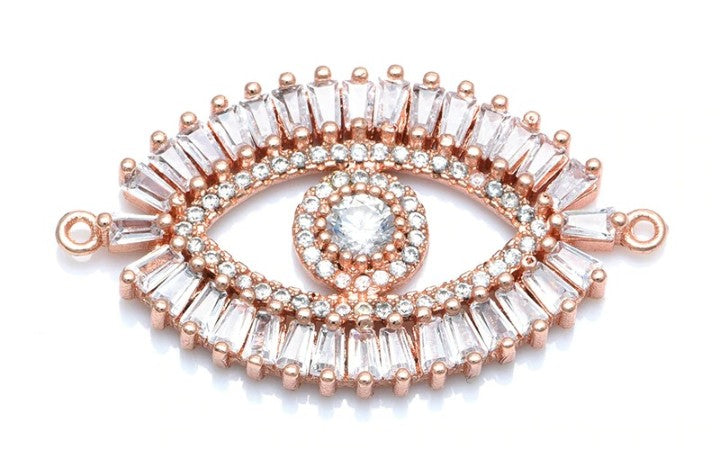 Turkish Rose Gold Evil Eye Cubic Zirconia Diamond Centre Pcs Bulk