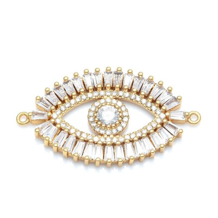 Turkish Gold Evil Eye Cubic Zirconia Diamond Centre Pcs For Women Secondary image