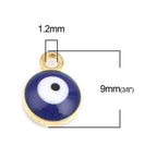 Gold Blue Evil Eye Enamel Pendant Charm For Women Bulk