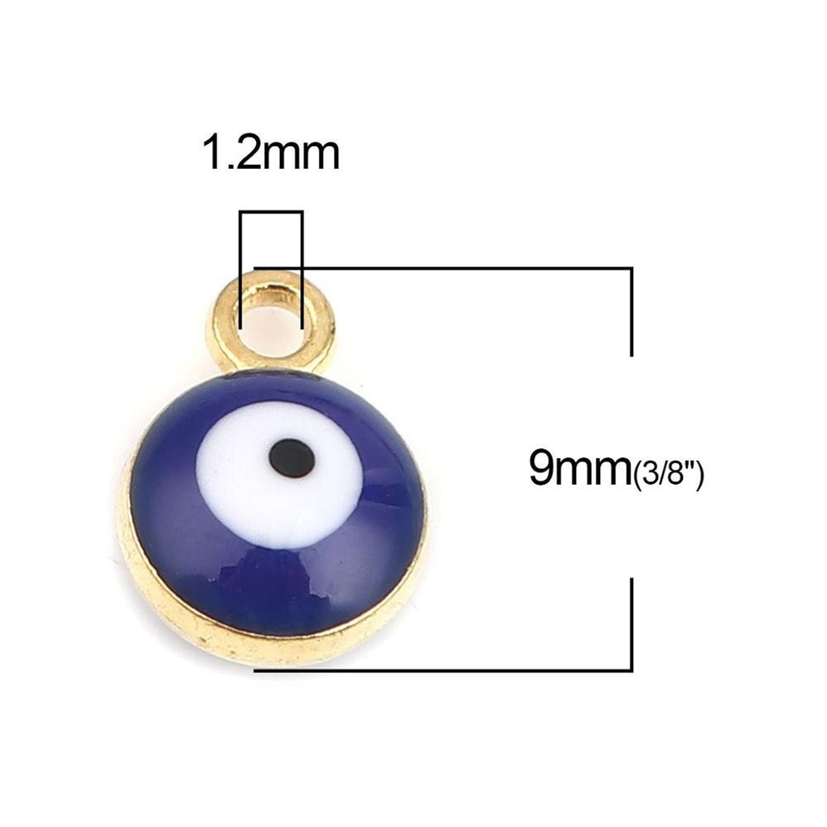 Gold Blue Evil Eye Enamel Pendant Charm For Women Bulk