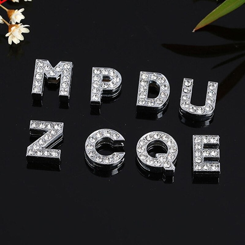 Initial Alphabet All Small Letter Cubic Zirconia Silver Necklace Birthday Gifts For Women Girls