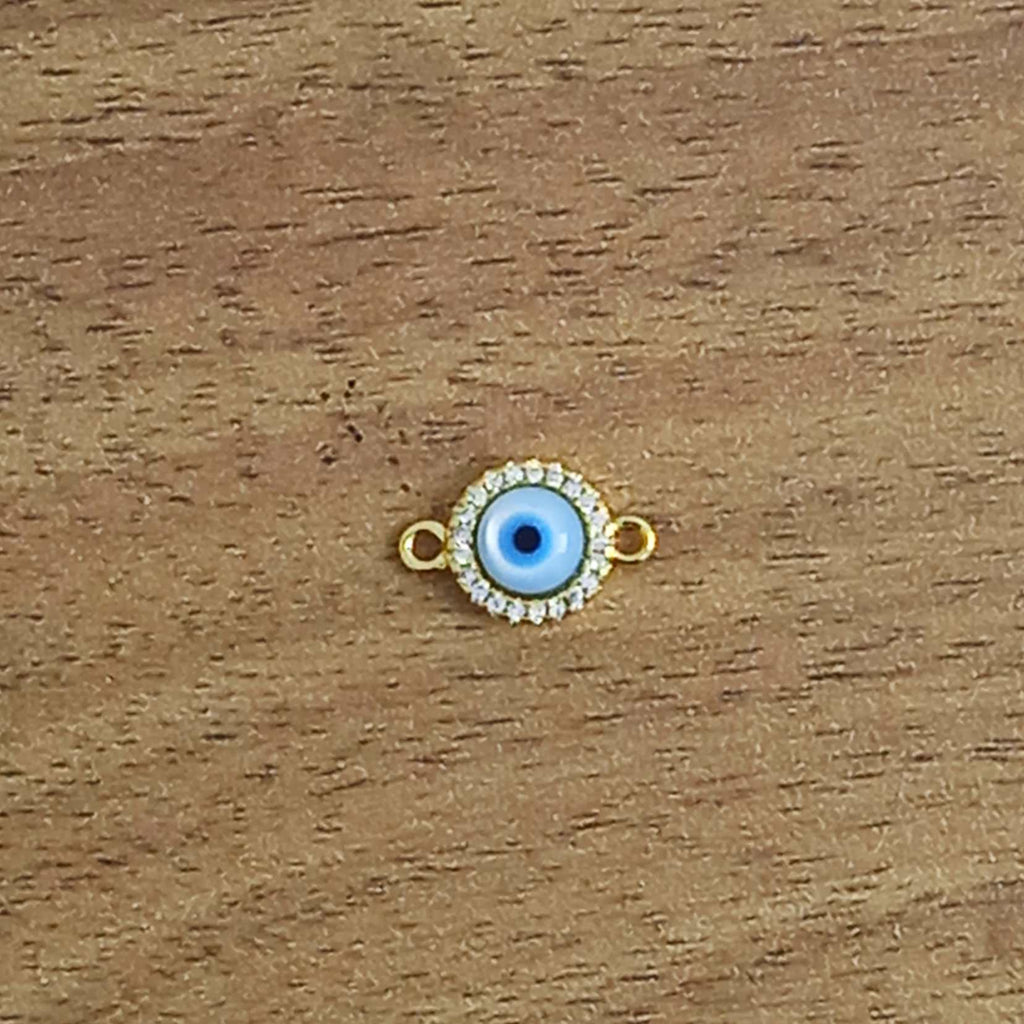 Round Gold Evil Eye Cubic Zirconia CZ Centre Pcs For Women Bulk