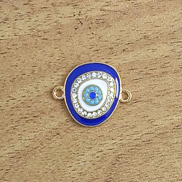 Turkish Blue Evil Eye Cubic Zirconia Gold Slider Centre Pcs Women Bulk Secondary image