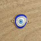 Turkish Blue Evil Eye Cubic Zirconia Gold Slider Centre Pcs Women Bulk