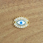 Gold Blue Evil Eye Nazariya CZ American Diamond Centre Pcs Bulk