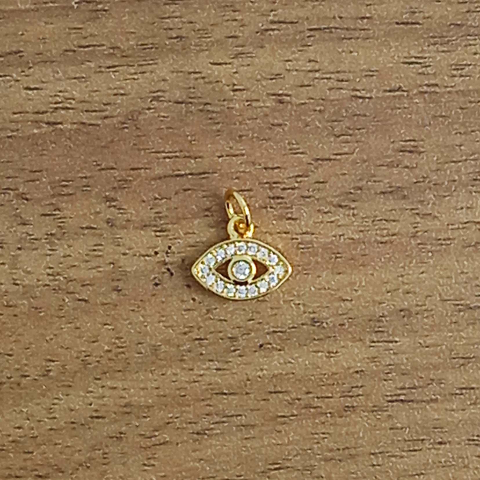 Evil Eye Nazariya Gold American Diamond Charm Pendant Necklace Bulk