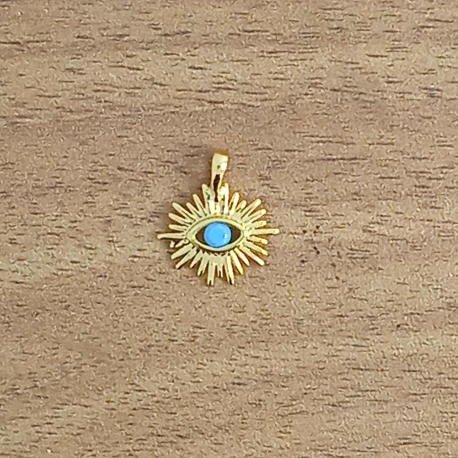 Evil Eye Nazariya Blue Gold Charm Pendant Necklace For Women Bulk
