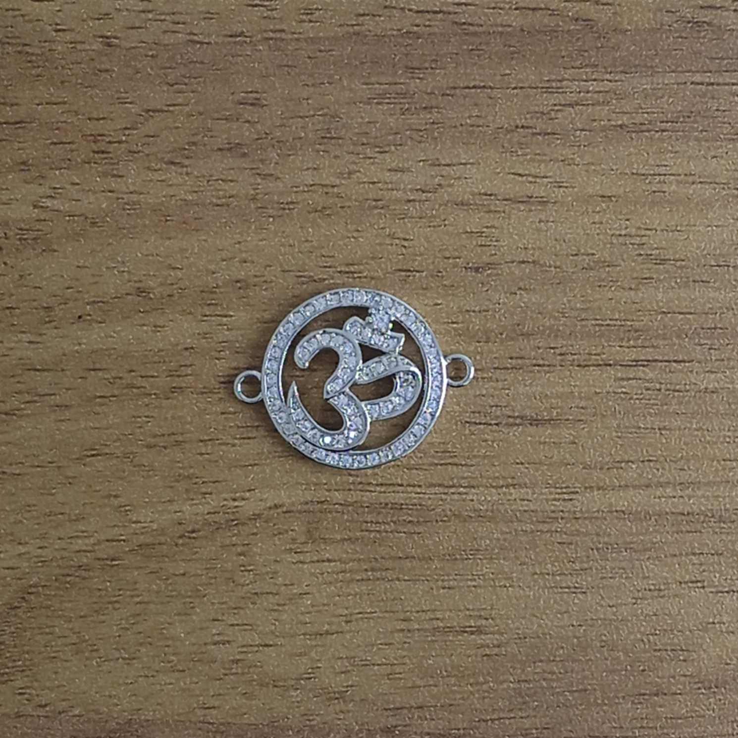 Aum Om Silver Cubic Zirconia American Diamond Centre Pcs Women Bulk