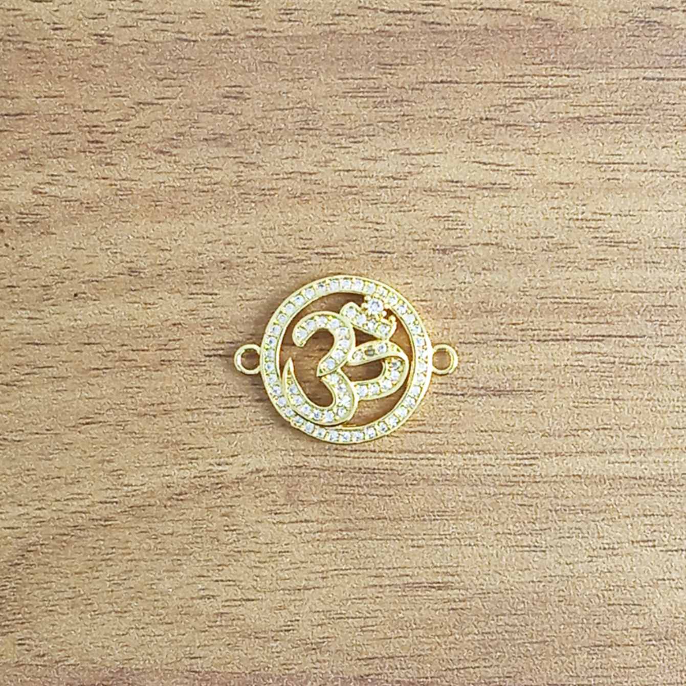Aum Om 18K Gold Cubic Zirconia American Diamond Centre Pcs Women Bulk