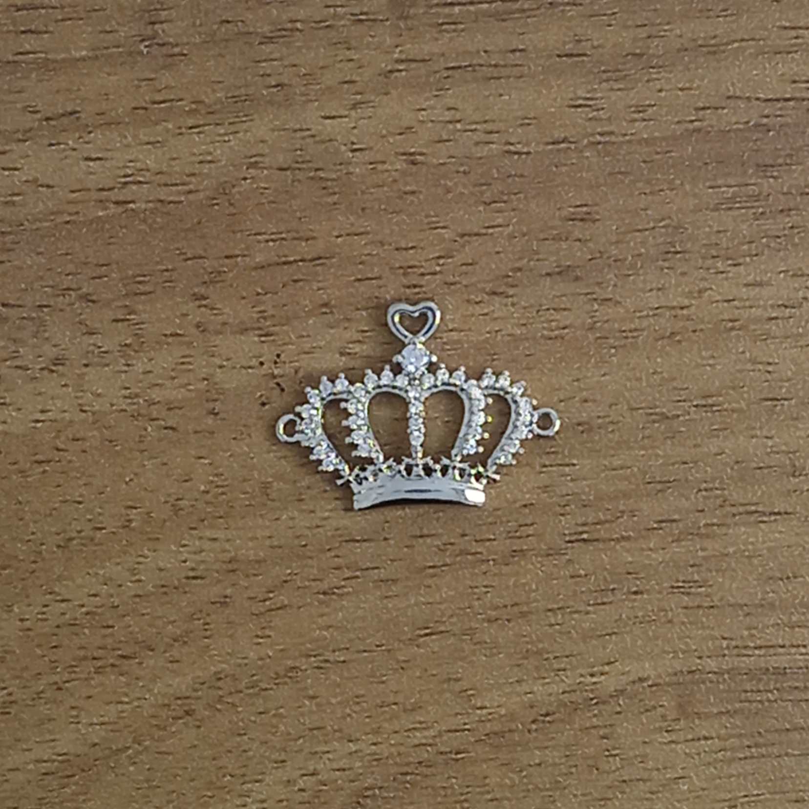 Silver Princess Crown Cubic Zirconia American Diamond Centre Pcs Bulk