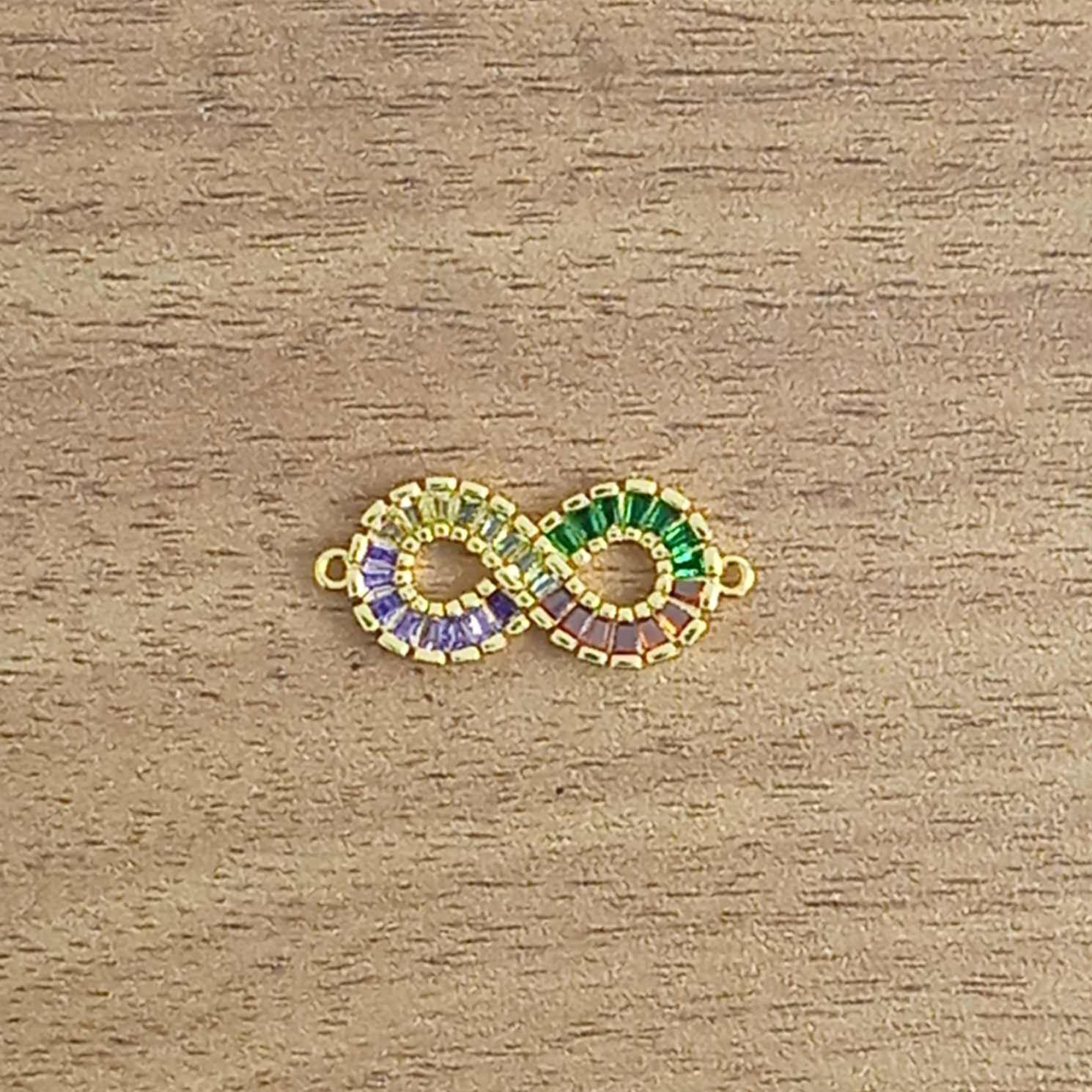 Infinity Love Colour Full Rainbow Cubic Zircon CZ Centre Pcs Bulk Main image