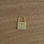 Lock 18K Gold Plated Crystal Cubic Zirconia Pendant Necklace Bulk