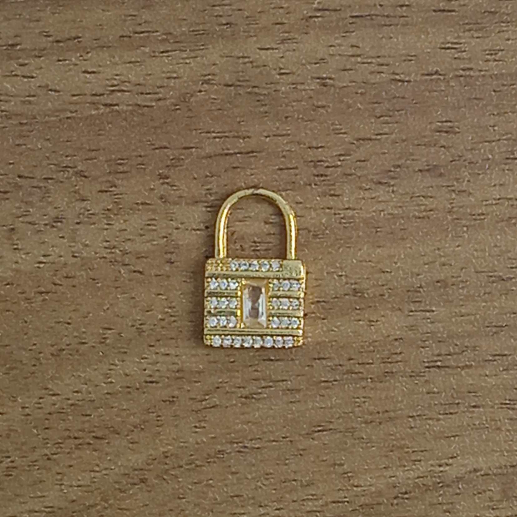 Lock 18K Gold Plated Crystal Cubic Zirconia Pendant Necklace Bulk