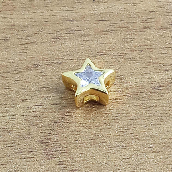 Star Bezel Set Dainty Solitaire CZ 18K Gold Pendant Necklace Bulk Main image