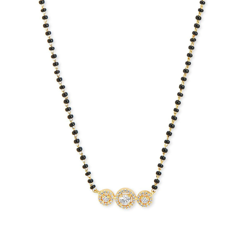 Copper Solitaires CZ Beads Black Gold Neck Mangalsutra Bulk