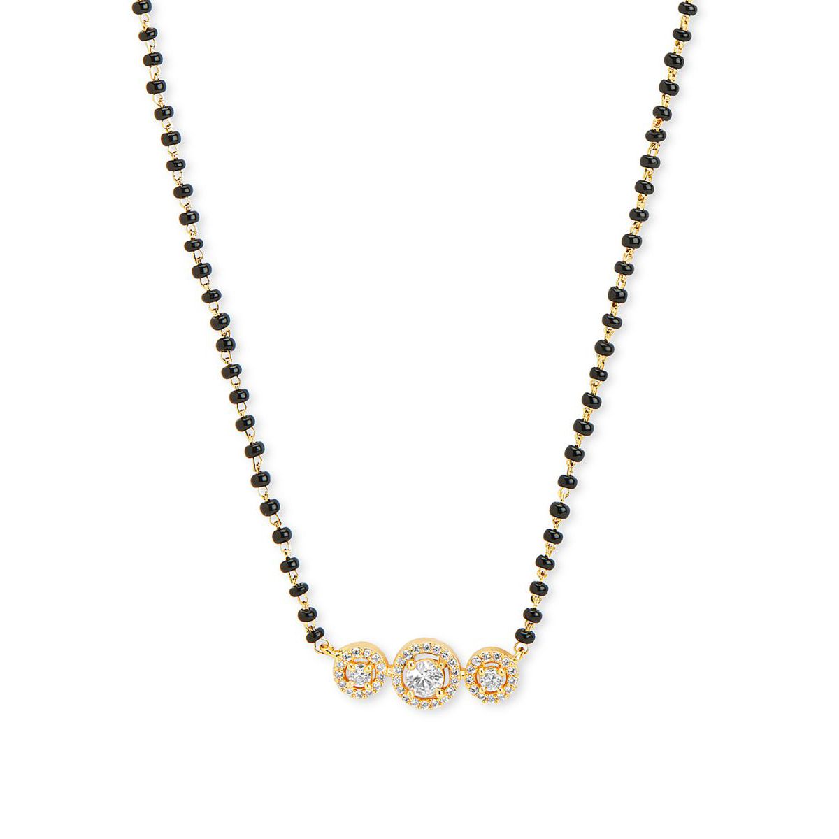Copper Solitaires CZ Beads Black Gold Neck Mangalsutra Bulk