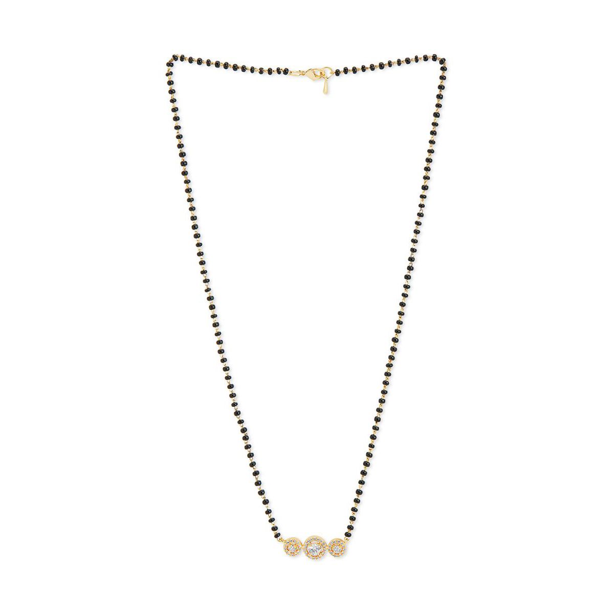 Copper Solitaires CZ Beads Black Gold Neck Mangalsutra Bulk