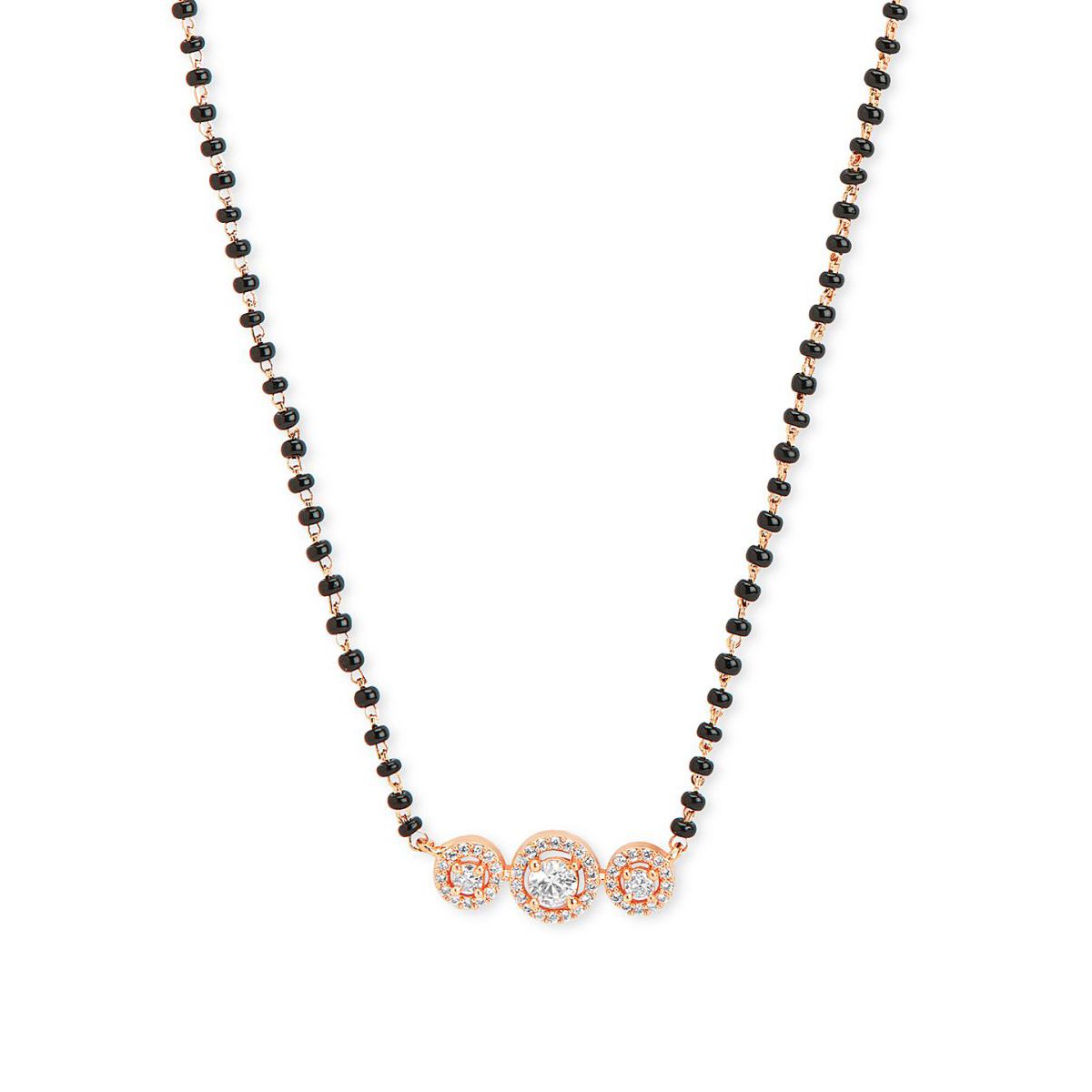 Copper Solitaires CZ Beads Black Gold Neck Mangalsutra Bulk