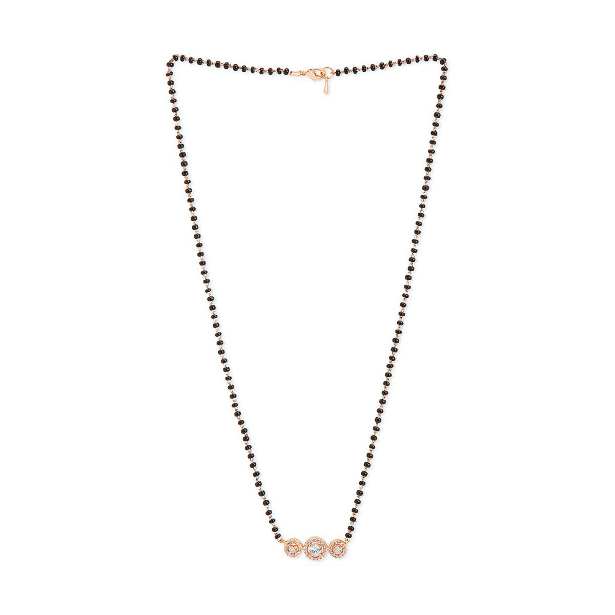 Copper Solitaires CZ Beads Black Gold Neck Mangalsutra Bulk