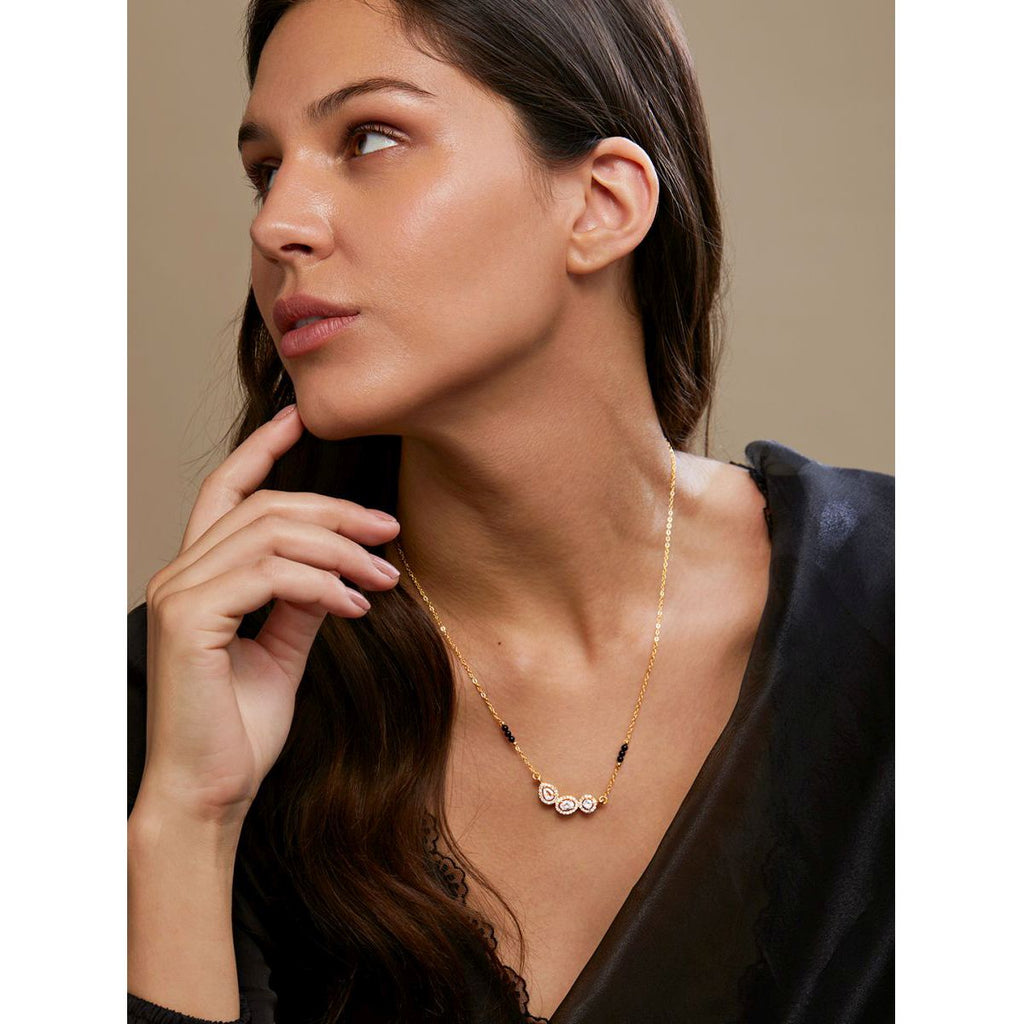 Copper Solitaires CZ Gold Black Neck Mangalsutra Chain Bulk