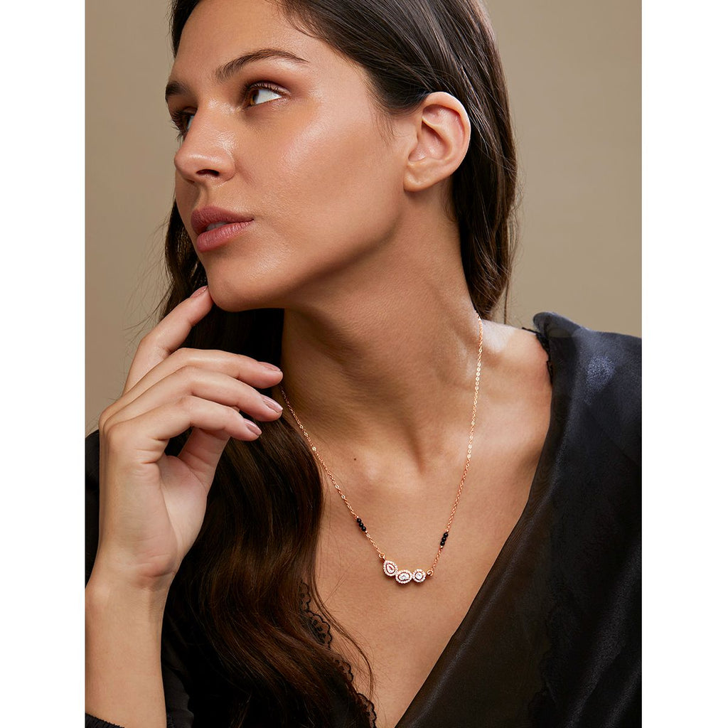 Copper Solitaires CZ Gold Black Neck Mangalsutra Chain Bulk