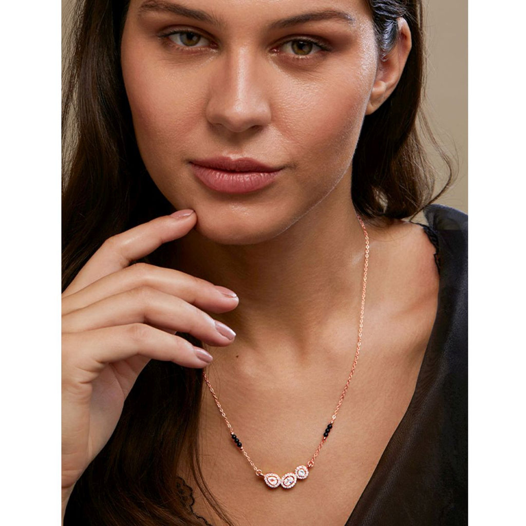 Copper Solitaires CZ Gold Black Neck Mangalsutra Chain Bulk