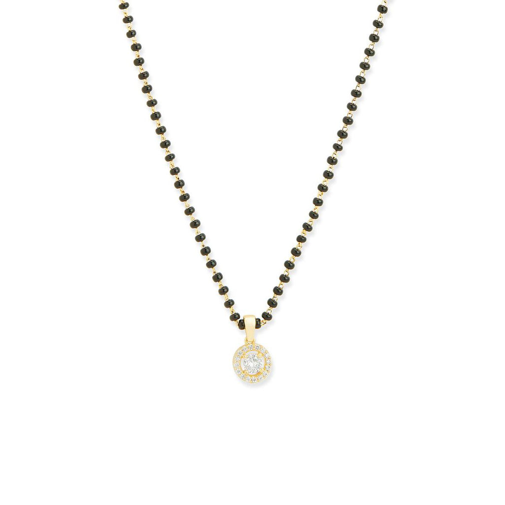Copper Tiny Solitaires Cubic Zirconia Gold Black Neck Mangalsutra Bulk