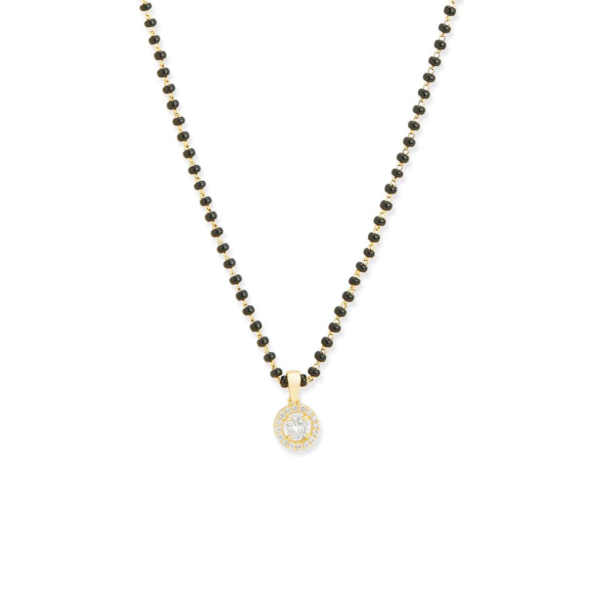 Copper Tiny Solitaires Cubic Zirconia Gold Black Neck Mangalsutra Bulk