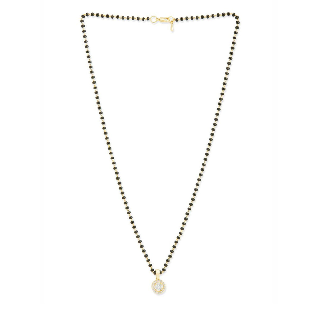Copper Tiny Solitaires Cubic Zirconia Gold Black Neck Mangalsutra Bulk