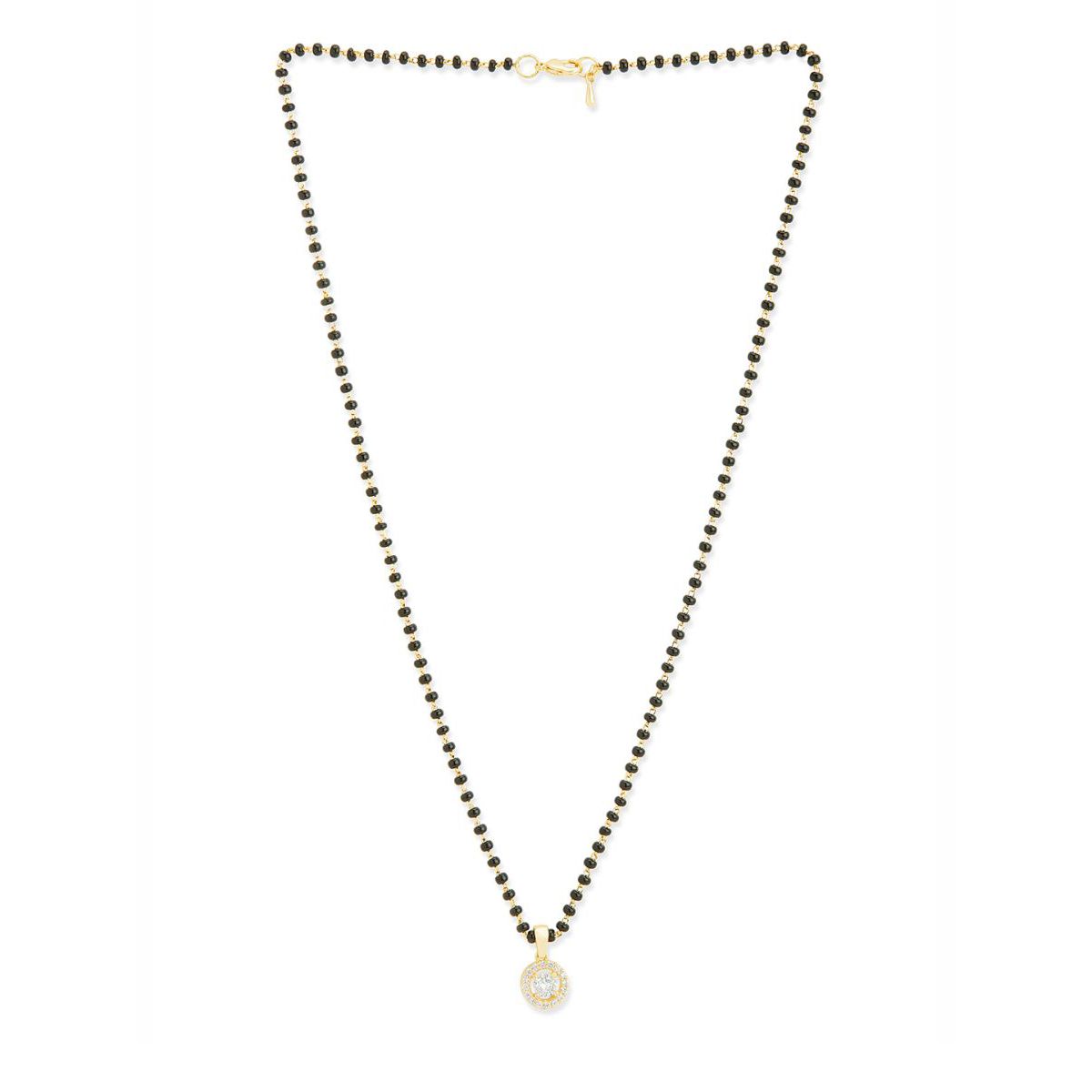 Copper Tiny Solitaires Cubic Zirconia Gold Black Neck Mangalsutra Bulk