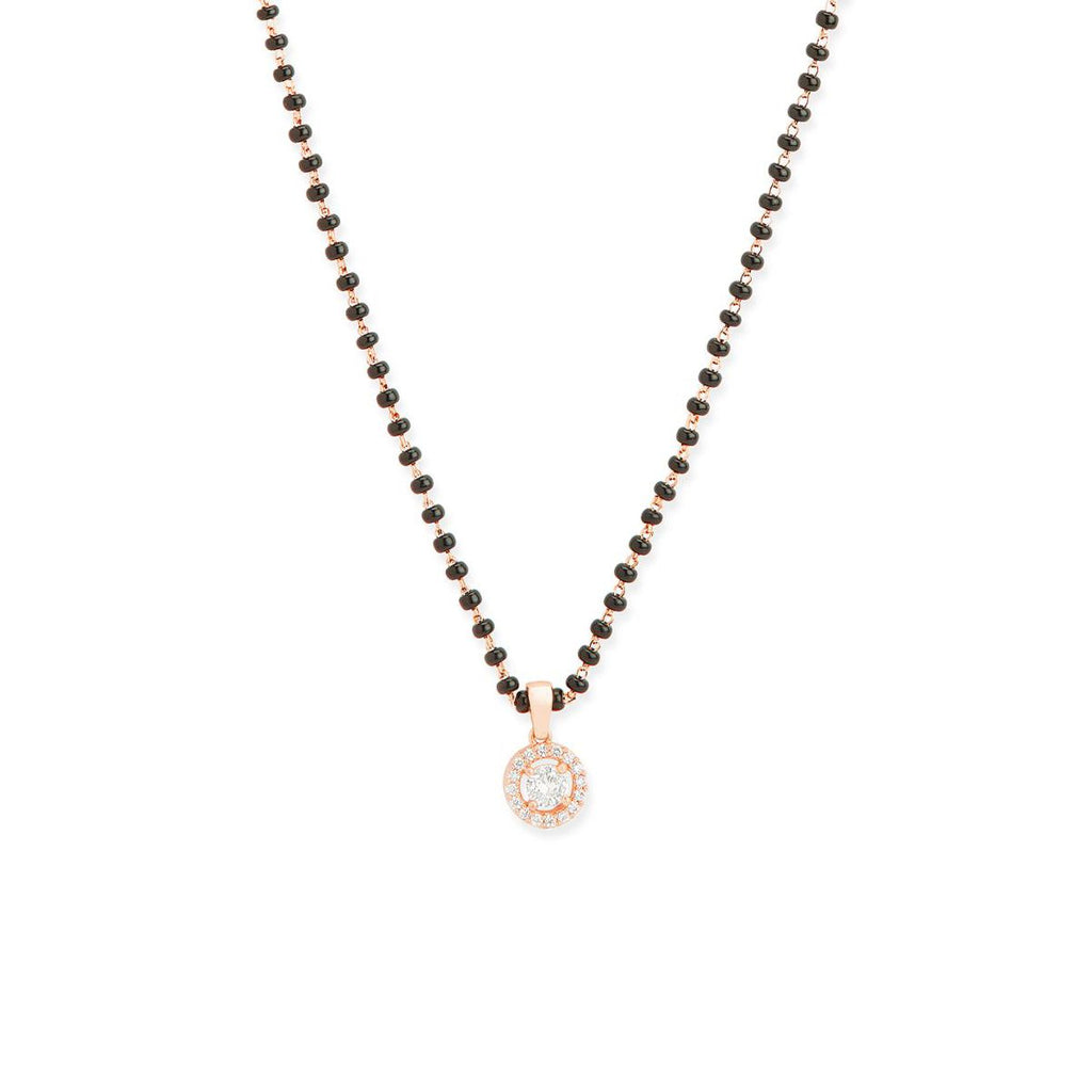 Copper Tiny Solitaires Cubic Zirconia Gold Black Neck Mangalsutra Bulk