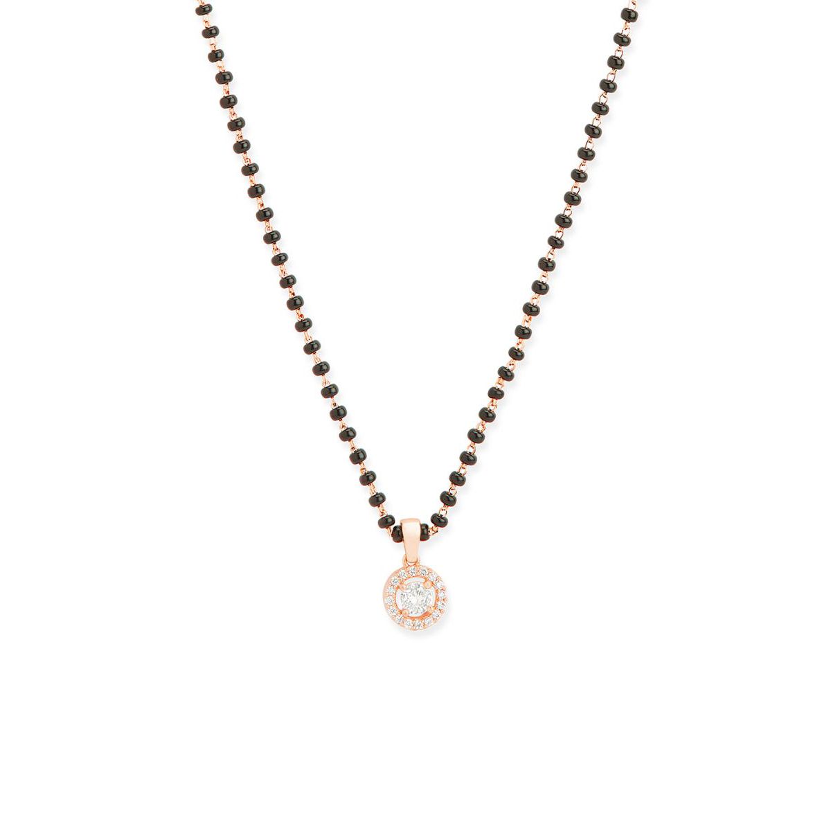 Copper Tiny Solitaires Cubic Zirconia Gold Black Neck Mangalsutra Bulk