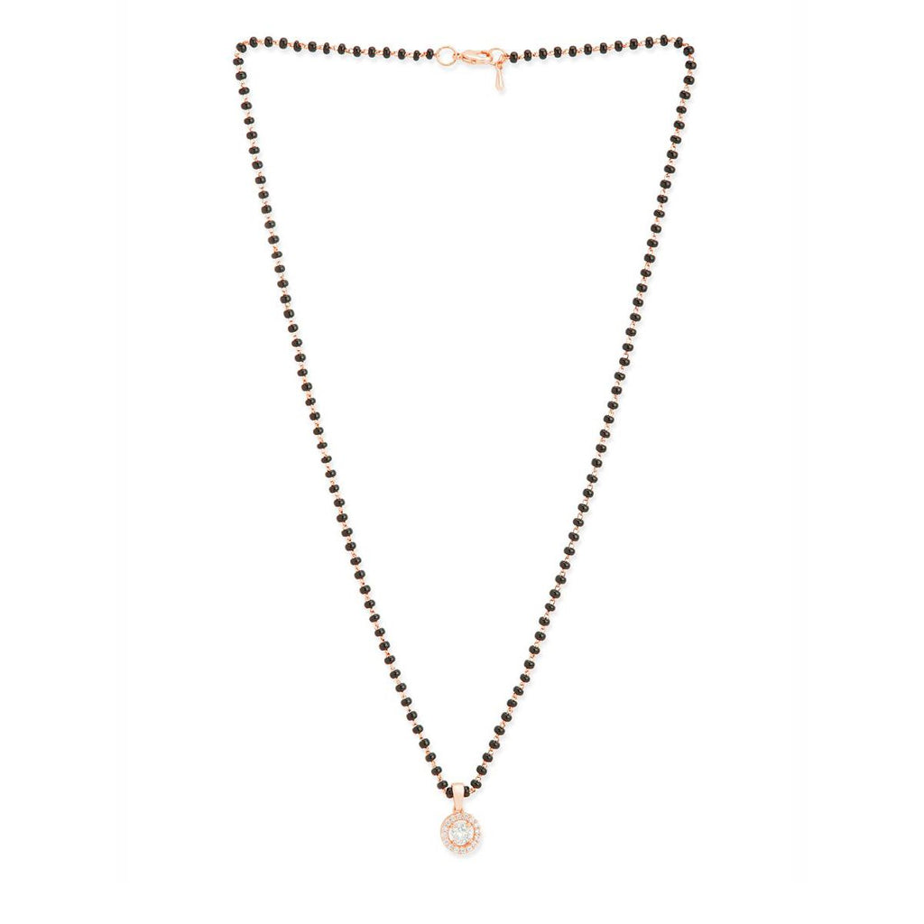 Copper Tiny Solitaires Cubic Zirconia Gold Black Neck Mangalsutra Bulk