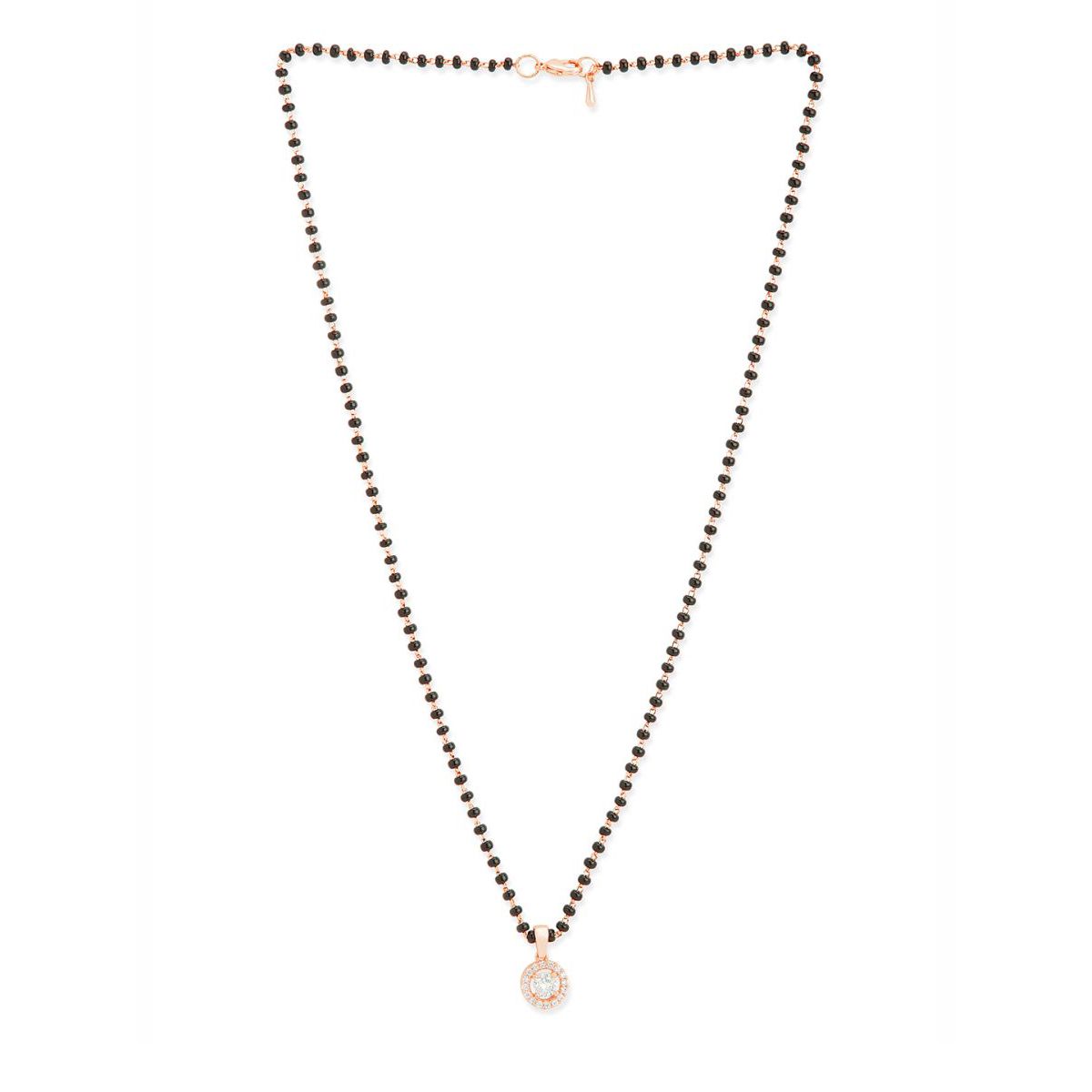 Copper Tiny Solitaires Cubic Zirconia Gold Black Neck Mangalsutra Bulk