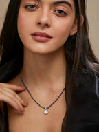 Copper Tiny Solitaires Cubic Zirconia Gold Black Neck Mangalsutra Bulk