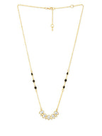 Copper Pear Cut Kundan Cubic Zirconia Gold Neck Mangalsutra Chain Bulk