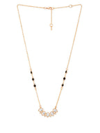 Copper Pear Cut Kundan Cubic Zirconia Gold Neck Mangalsutra Chain Bulk