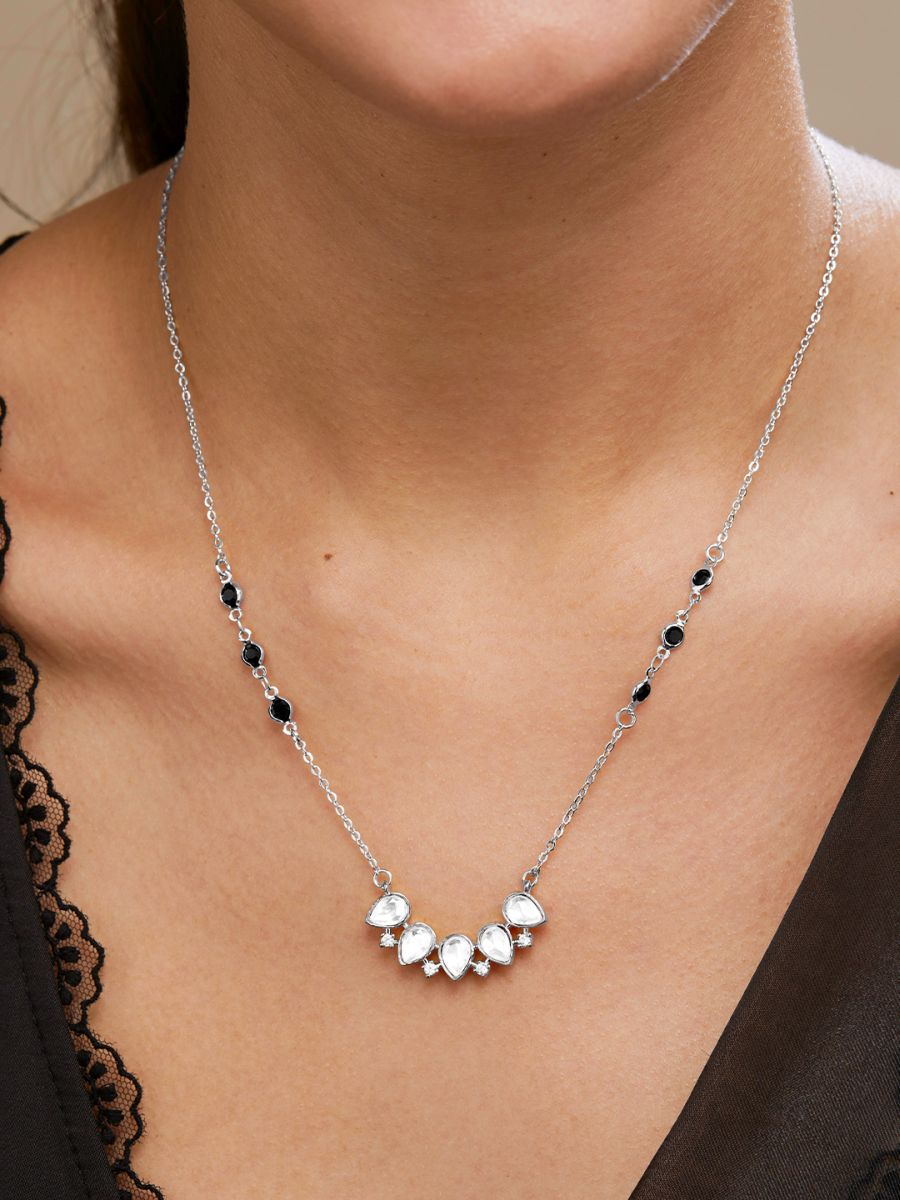 Copper Pear Cut Kundan Cubic Zirconia Gold Neck Mangalsutra Chain Bulk