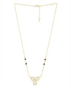 Copper Flower Pear Cut Kundan CZ Gold Neck Mangalsutra Chain Bulk