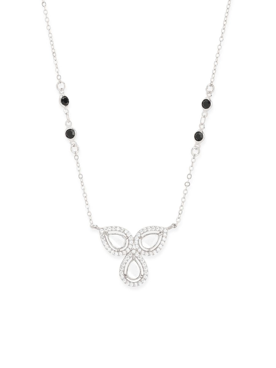 Copper Flower Pear Cut Kundan CZ Gold Neck Mangalsutra Chain Bulk