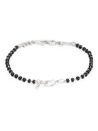 Copper Love Heart Black Beads Gold Hand Mangalsutra Bracelet Bulk