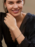 Copper Love Heart Black Beads Gold Hand Mangalsutra Bracelet Bulk