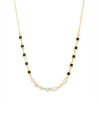 Copper Seven Geometric Shape Of  Solitaires Cubic Zirconia Gold Neck Mangalsutra Chain Women