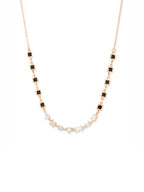 Copper Seven Geometric Shape Of  Solitaires Cubic Zirconia Gold Neck Mangalsutra Chain Women