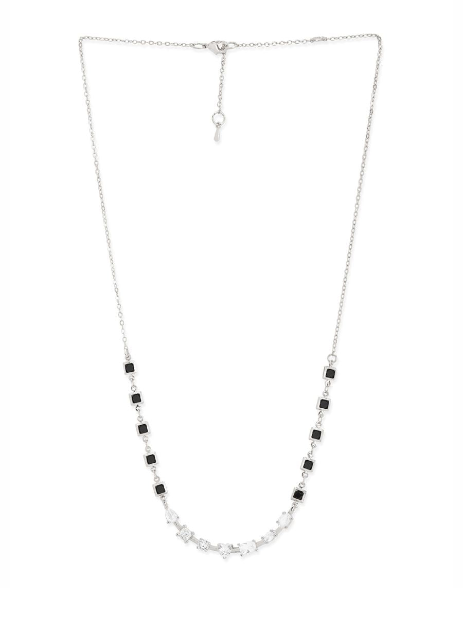 Copper Seven Geometric Shape Of  Solitaires Cubic Zirconia Gold Neck Mangalsutra Chain Women