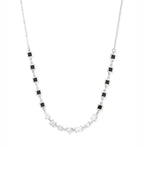 Copper Seven Geometric Shape Of  Solitaires Cubic Zirconia Gold Neck Mangalsutra Chain Women