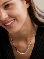 Copper Seven Geometric Shape Of  Solitaires Cubic Zirconia Gold Neck Mangalsutra Chain Women